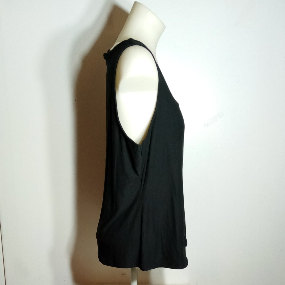 Kristin Nicole Black Clean Finish Square Neck Fitted Tank Top Sz 1X - Picture 6 of 9